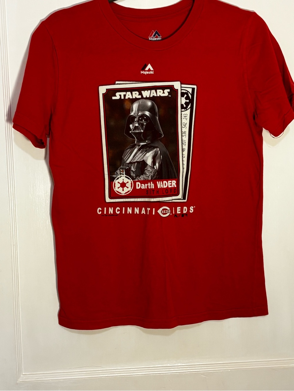 Red Majestic Star Wars Darth Vader Cincinnati Reds Graphic Tee